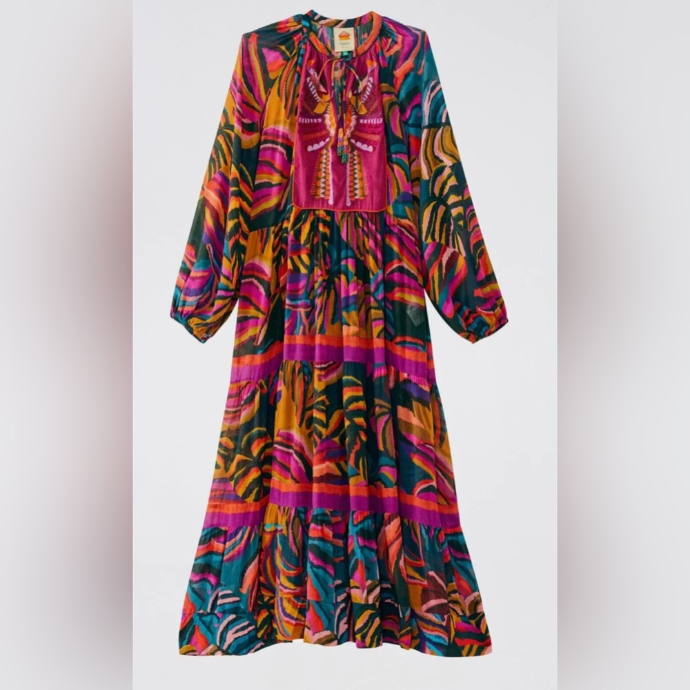 FARM RIO Graphic Foliage Embroidered Maxi Dress
Small NWT - Picture 12 of 12